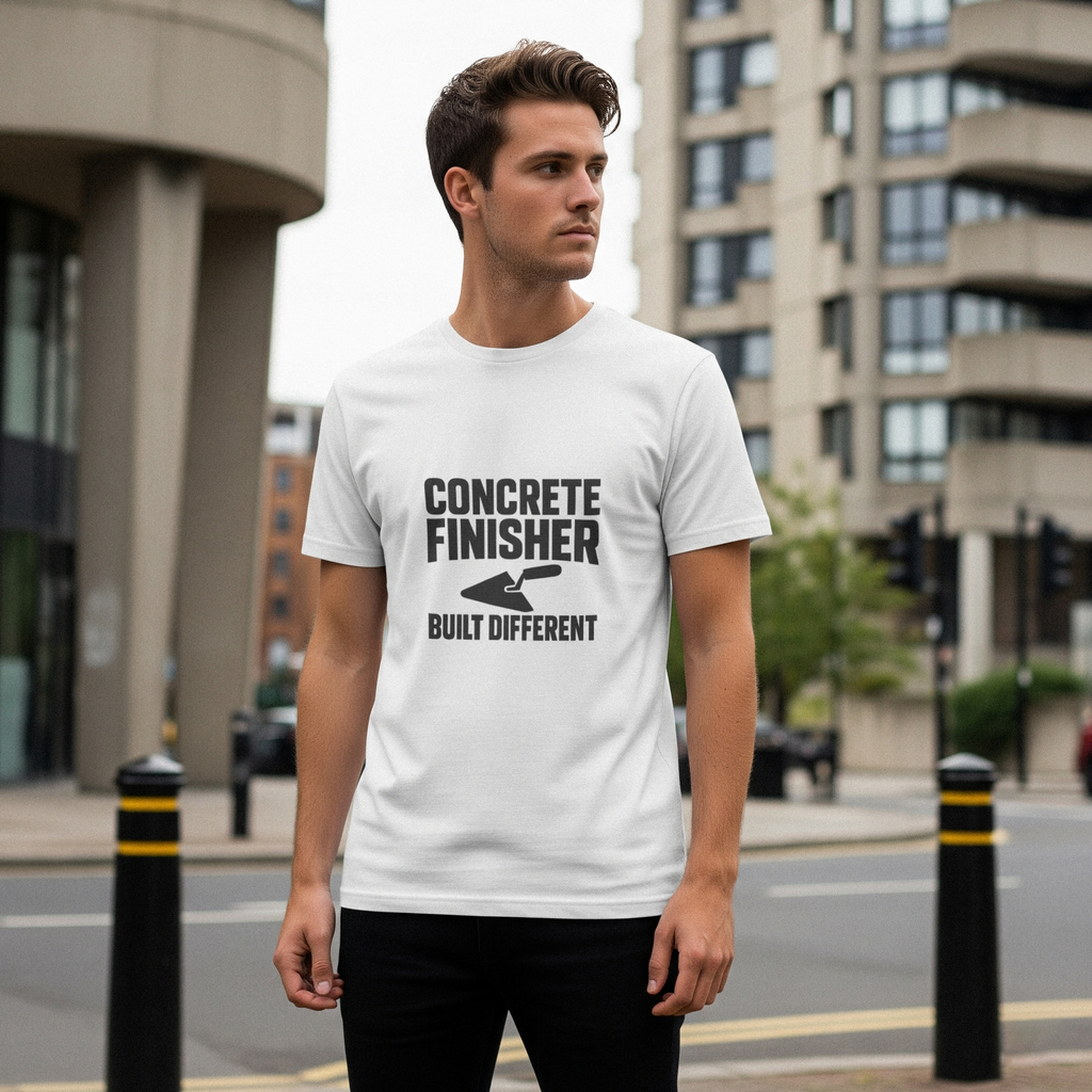 Concrete Finisher Built Different Profession T-Shirt | Unique Gift | Graphic Tee