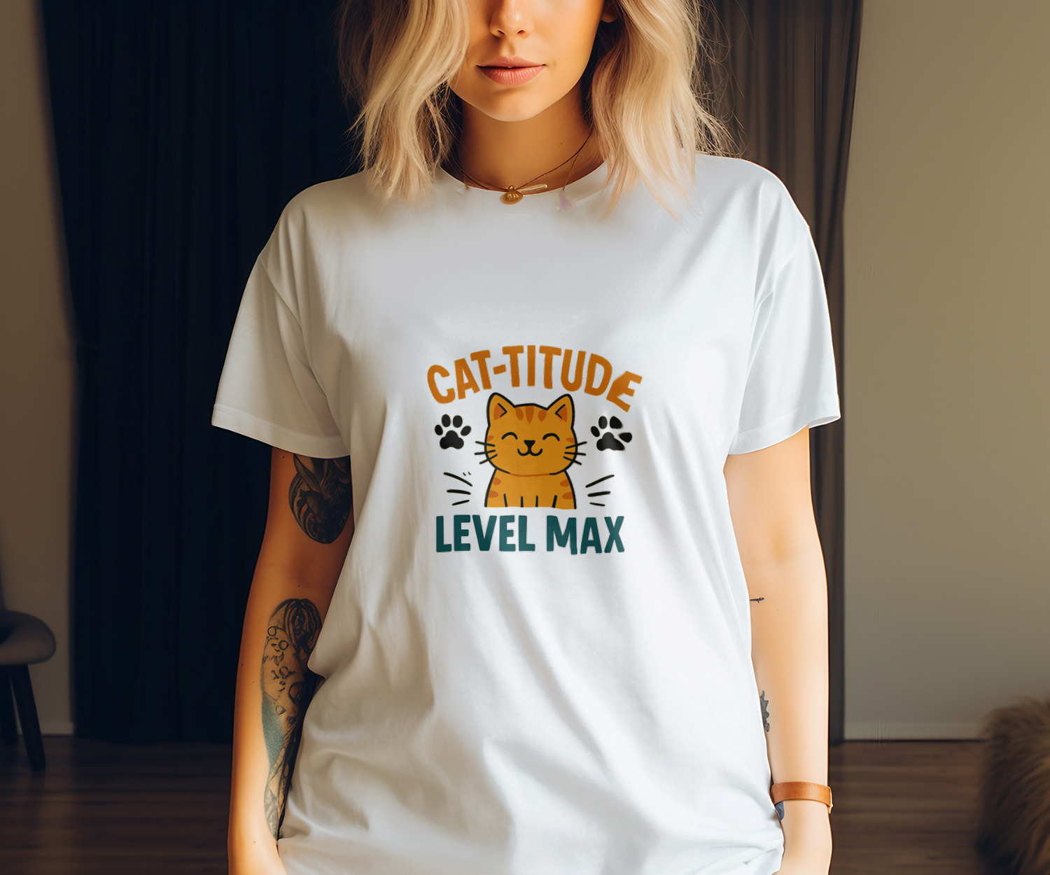 Channeling My Inner Cat Today T-Shirt | Cat Attitude Humor | Graphic Tee