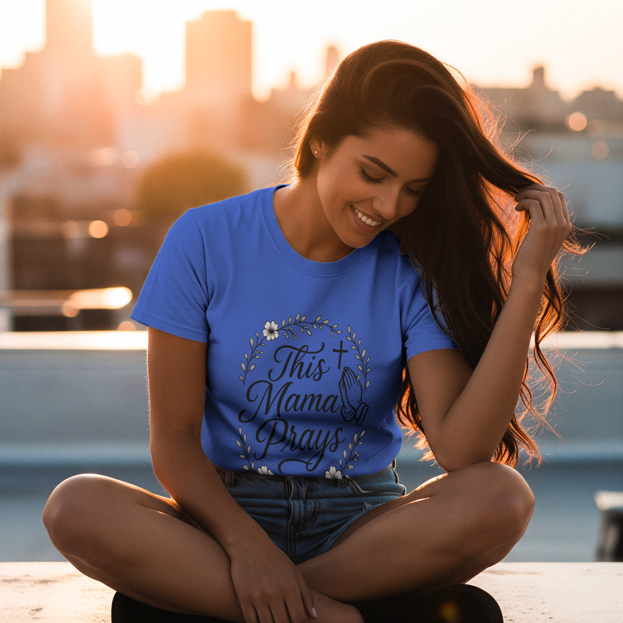 This Mama Prays Faith Mom T-Shirt | Gift for Mom | Graphic Tee