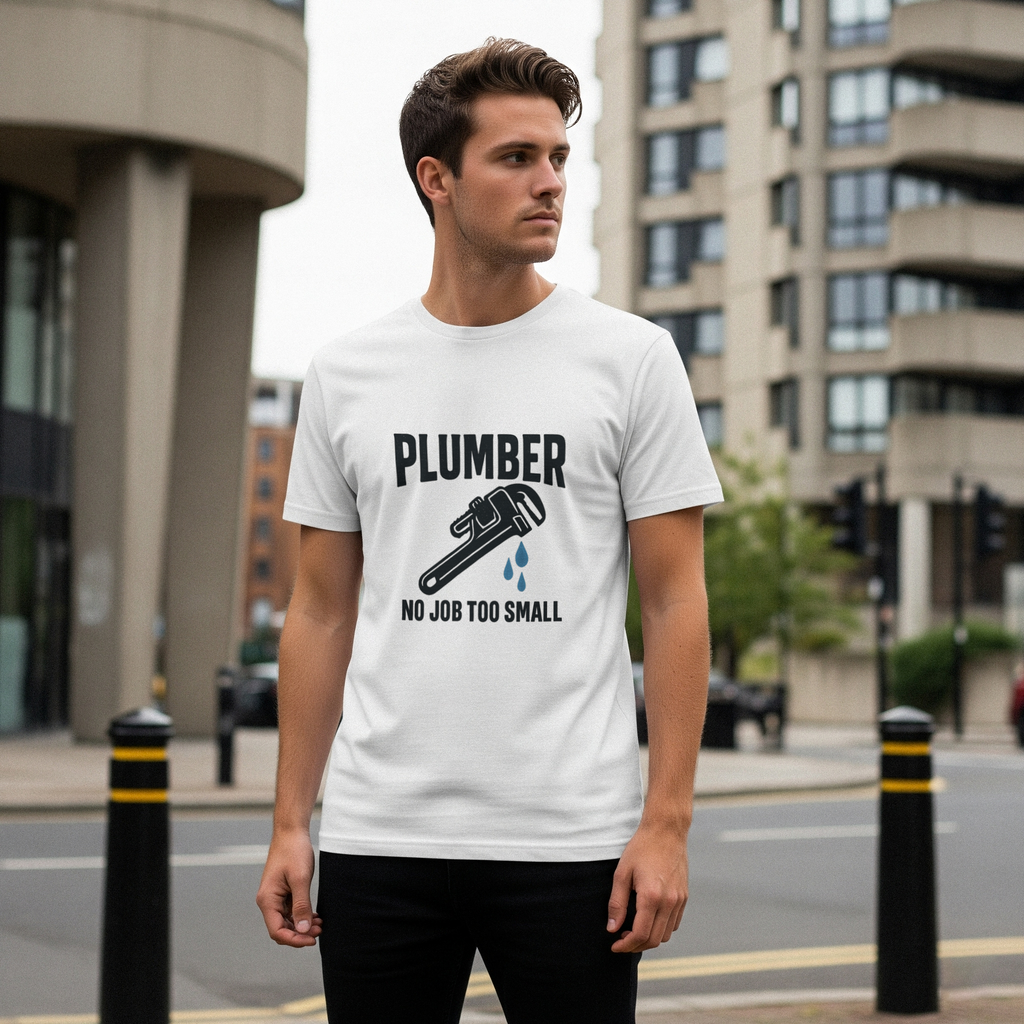 Plumber No Job Too Small Profession T-Shirt | Unique Gift | Graphic Tee