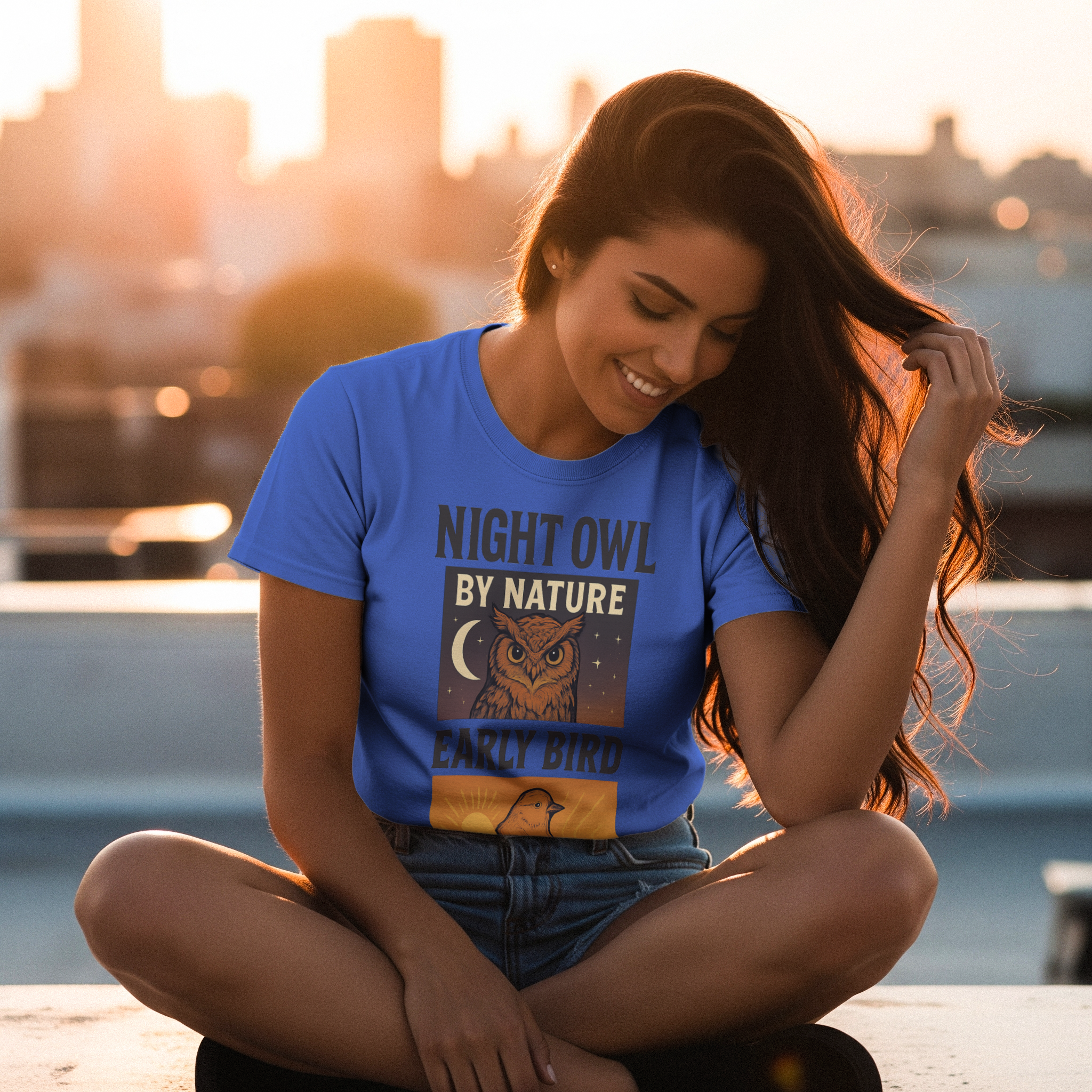 Night Owl by Nature Early Bird by Necessity T-Shirt | Bird Lover Gift | Graphic Tee