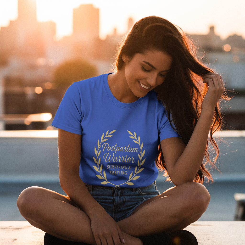 Postpartum Warrior Surviving And Thriving T-Shirt | Unique Gift | Graphic Tee