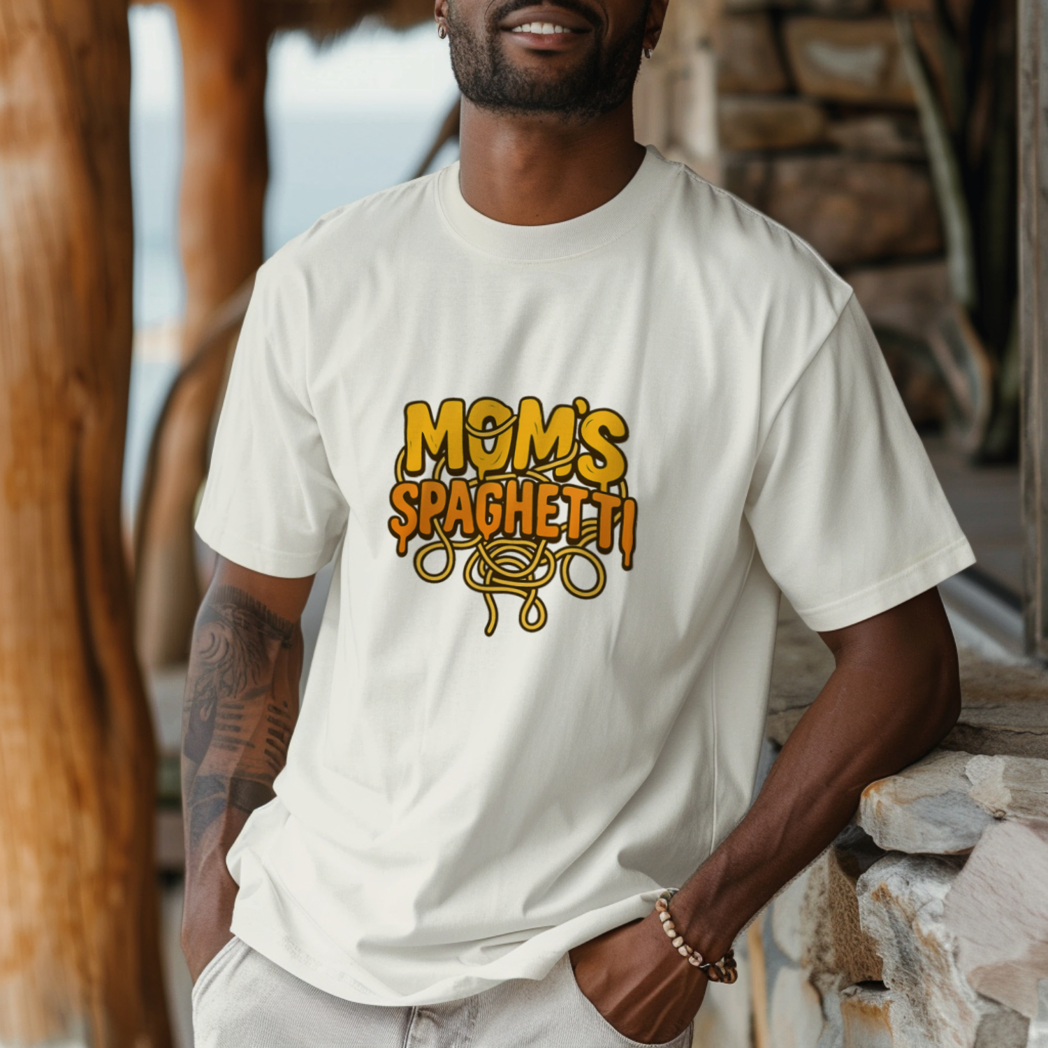 Moms Spaghetti Nervous Funny T-Shirt | Gift for Mom | Graphic Tee