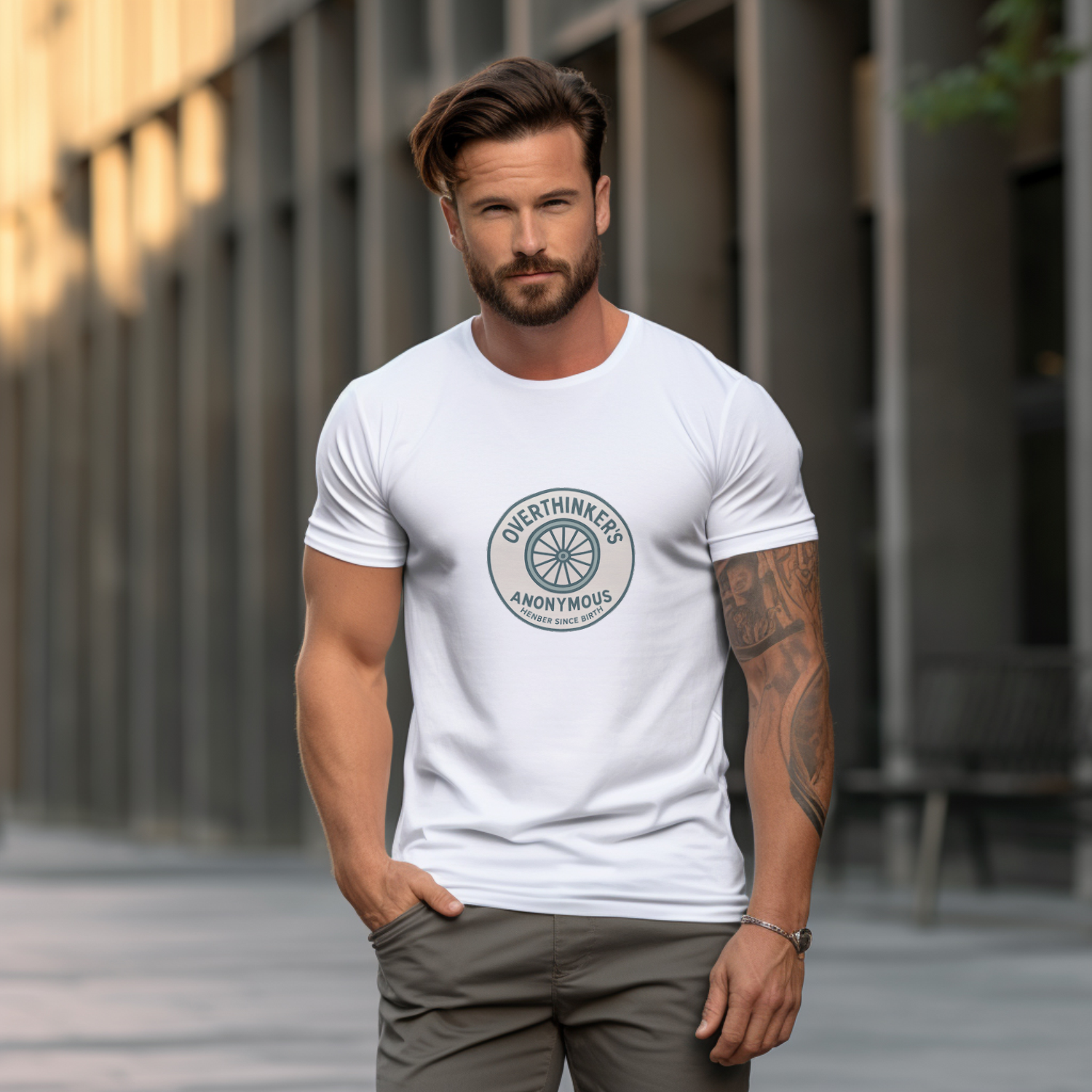 Overthinker's Anonymous Member Since Birth T-Shirt | Unique Gift | Graphic Tee