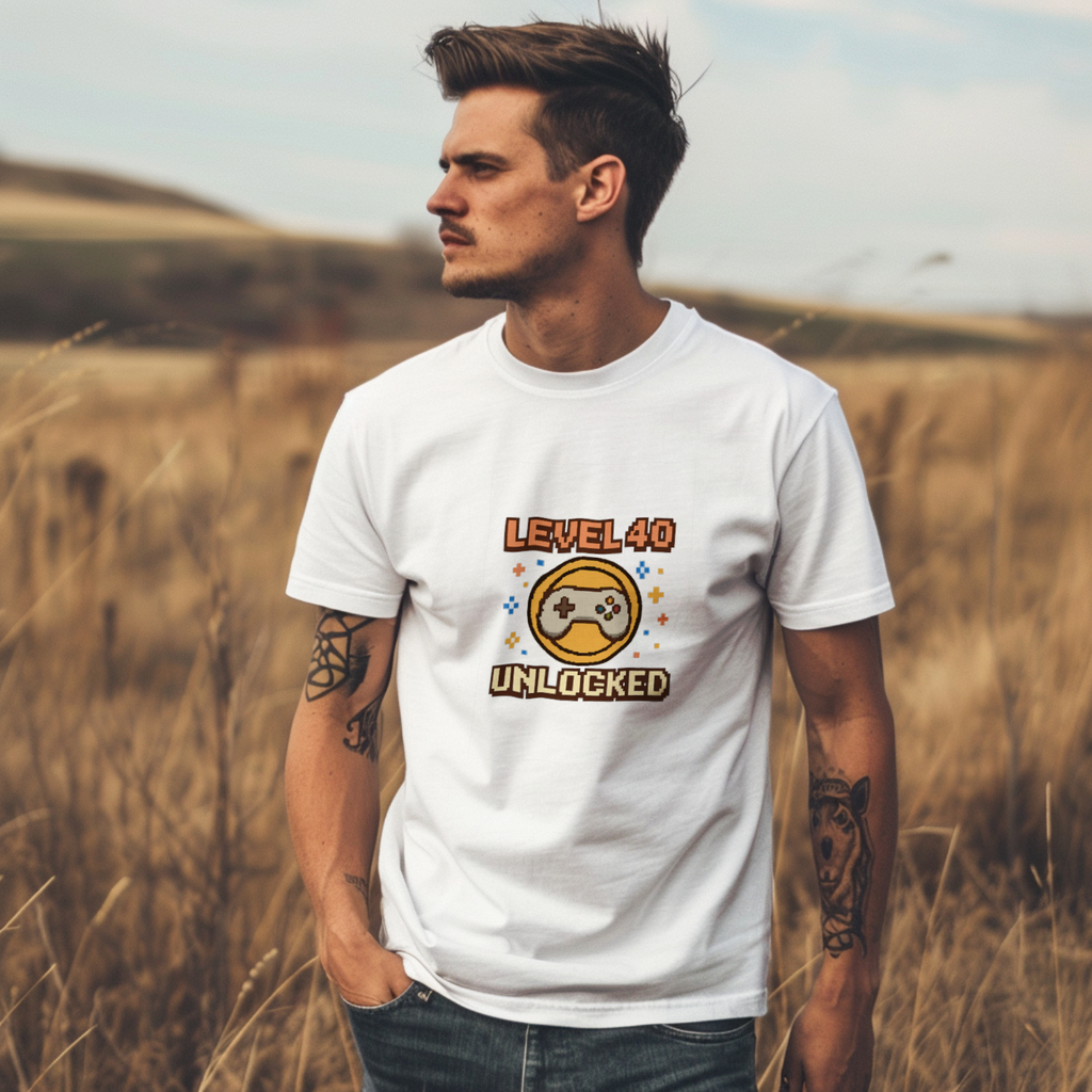 Level 40 Unlocked T-Shirt | Unique Gift | Graphic Tee