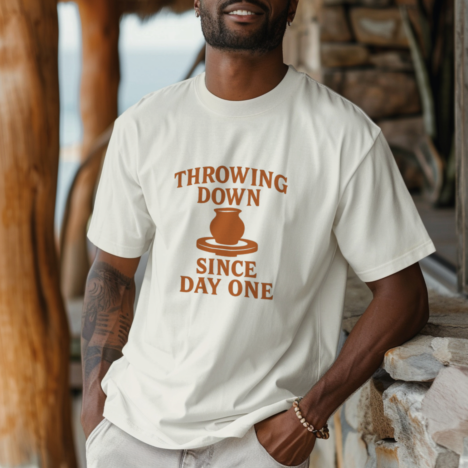 Pottery Lover Throwing Down Since Day One T-Shirt | Unique Gift | Graphic Tee