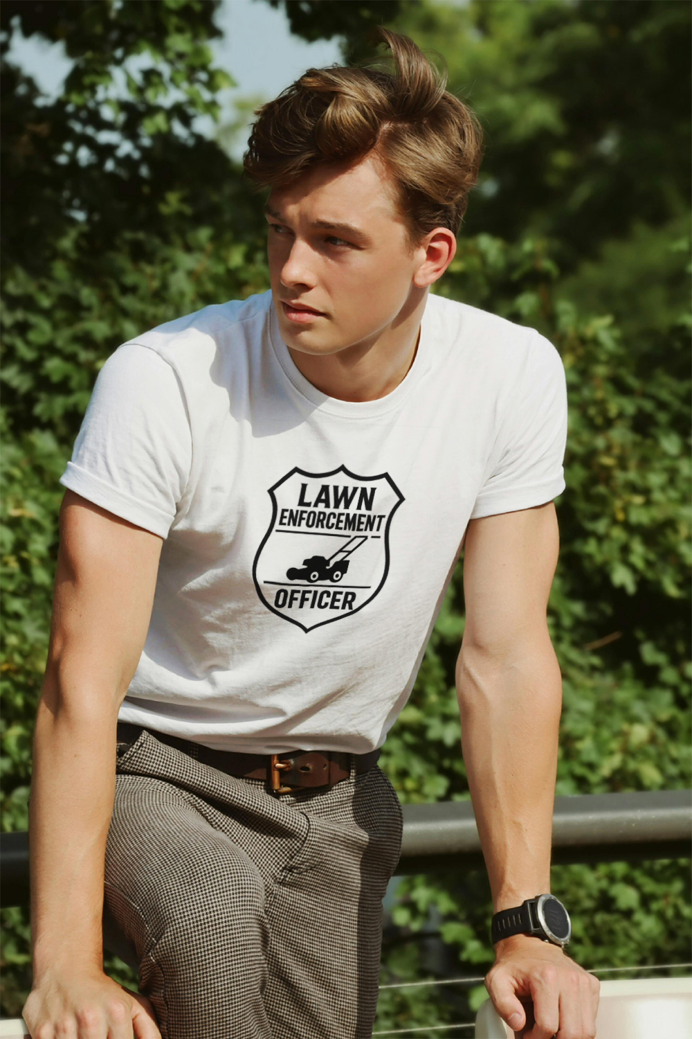 Lawn Enforcement Officer Dad T-Shirt | Gift for Dad | Graphic Tee