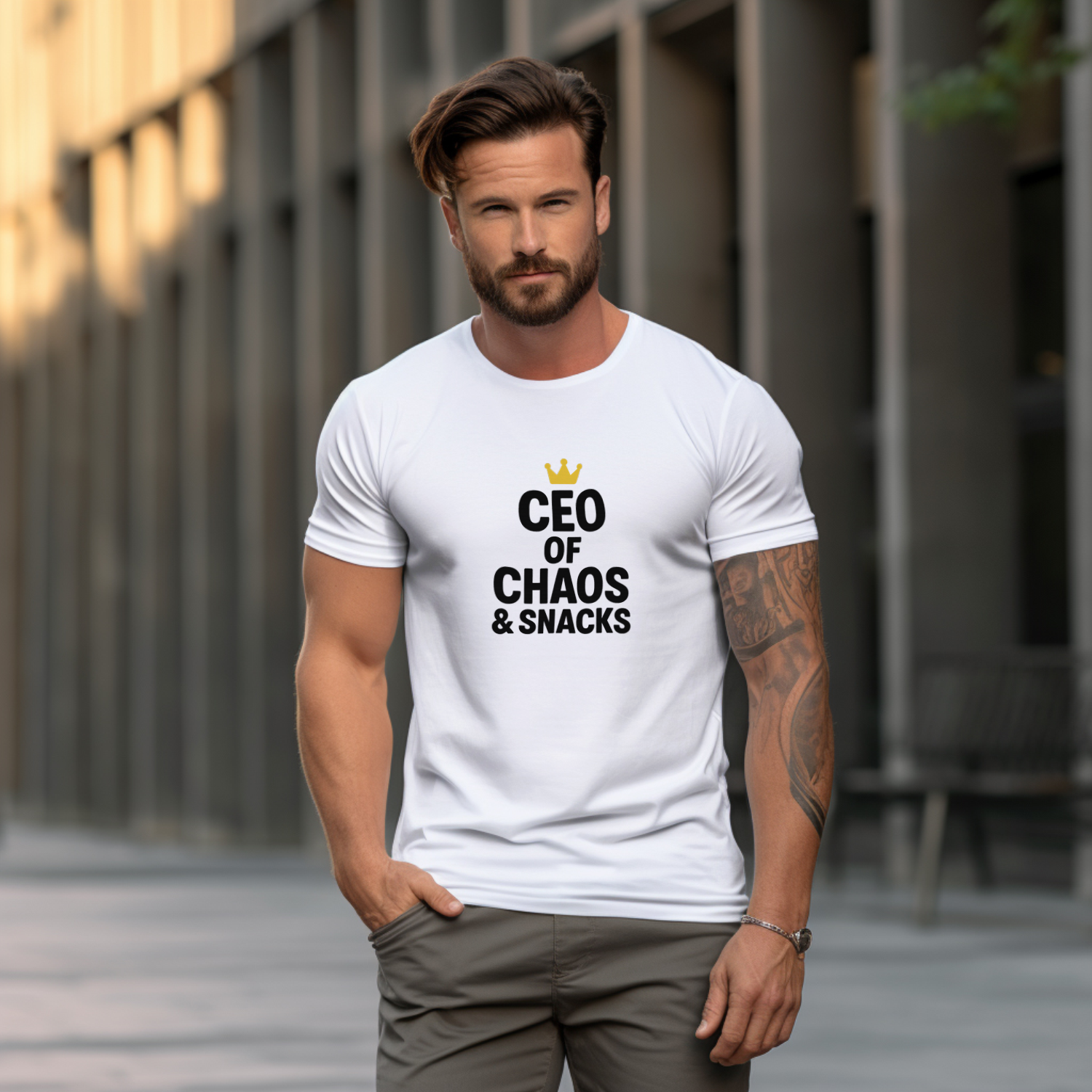 Stay At Home Dad CEO Of Chaos And Snacks T-Shirt | Gift for Dad | Graphic Tee