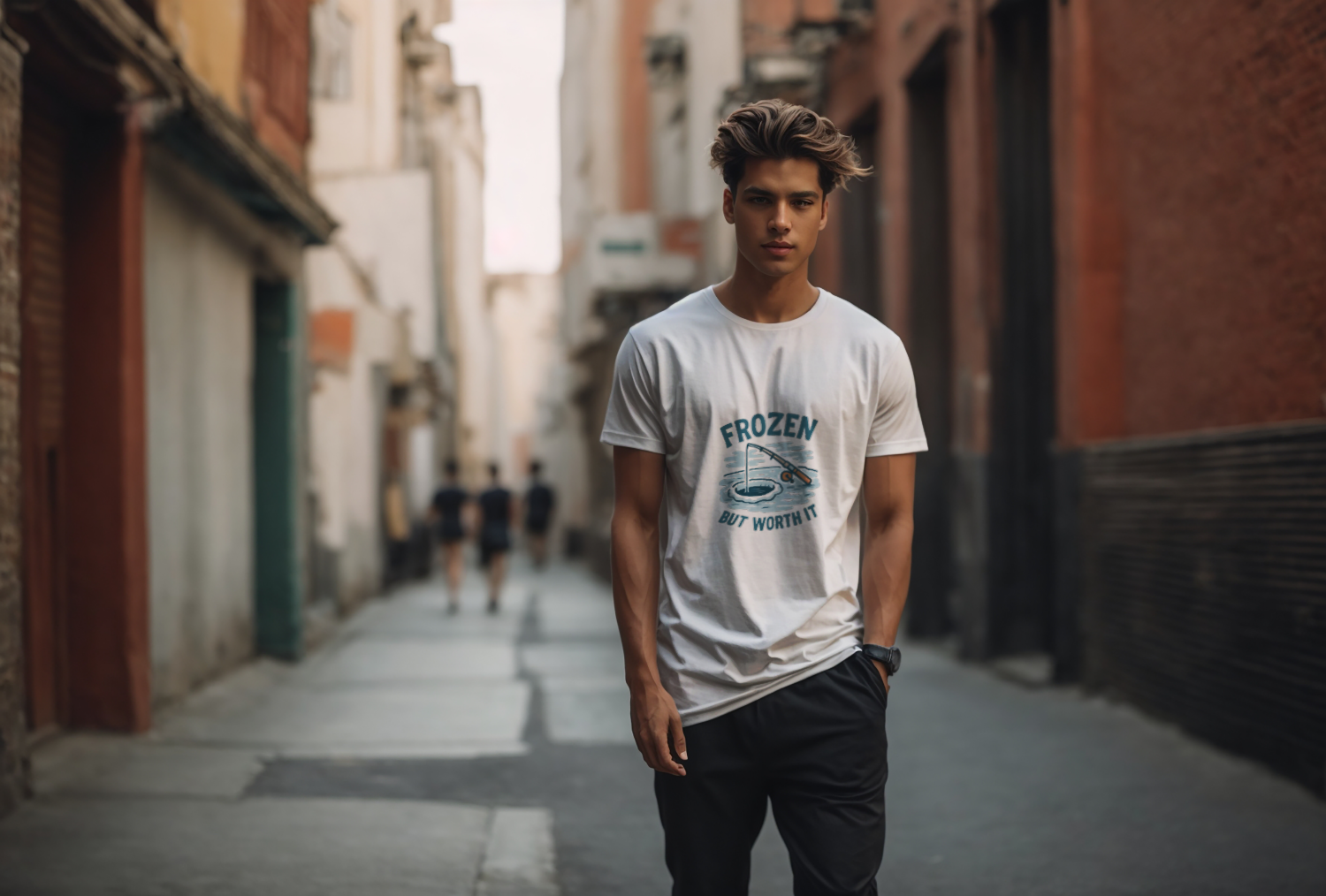 Ice Fisherman Frozen But Worth It T-Shirt | Unique Gift | Graphic Tee