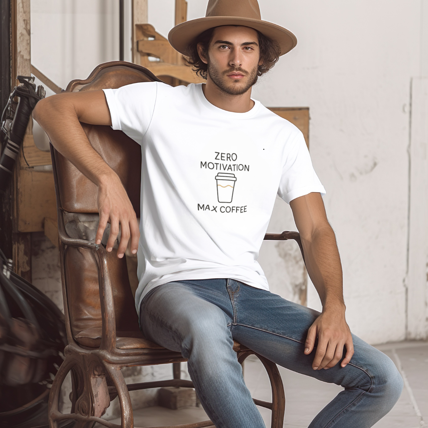 Zero Motivation Fully Caffeinated T-Shirt | Funny Lazy Humor | Graphic Tee