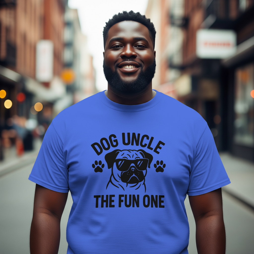 Dog Uncle The Fun One T-Shirt | Dog Lover Gift | Graphic Tee