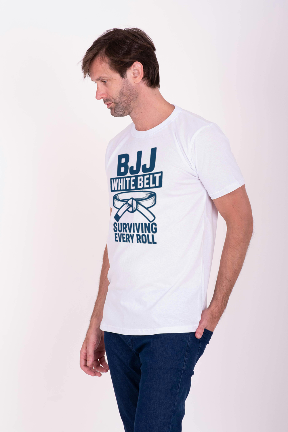 BJJ White Belt Surviving Every Roll T-Shirt