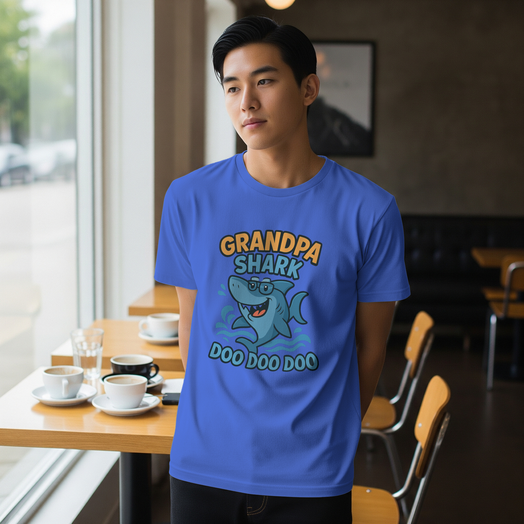 Grandpa Shark Doo Doo Family T-Shirt | Gift for Grandpa | Graphic Tee