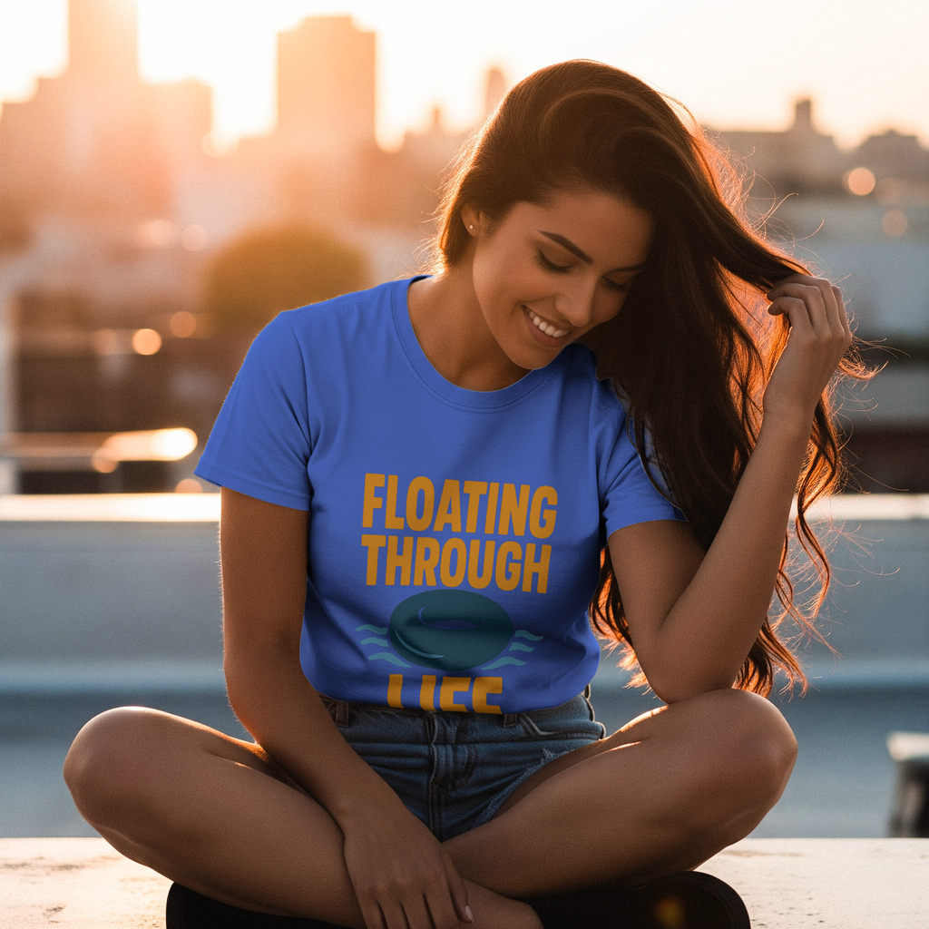 River Rat Floating Through Life T-Shirt | Unique Gift | Graphic Tee