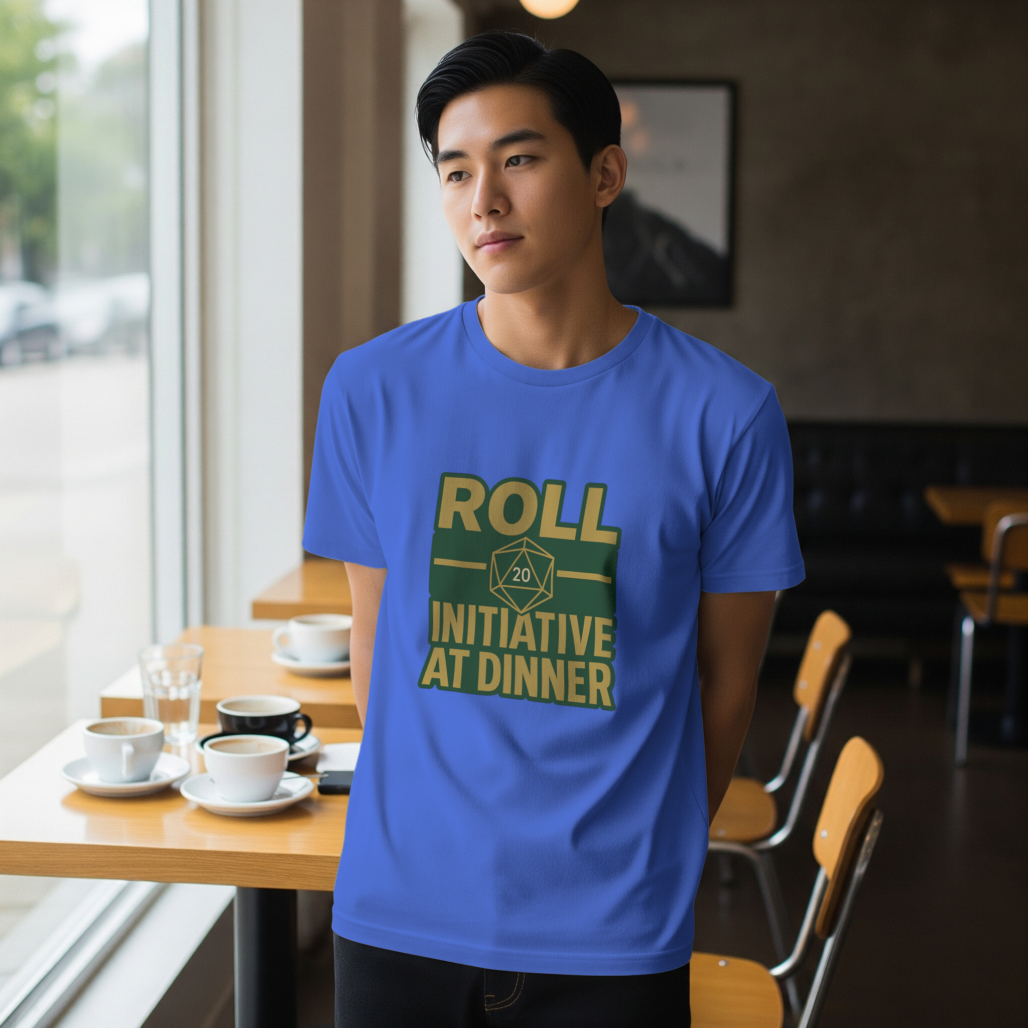 Board Game Nerd Roll Initiative At Dinner T-Shirt | Unique Gift | Graphic Tee