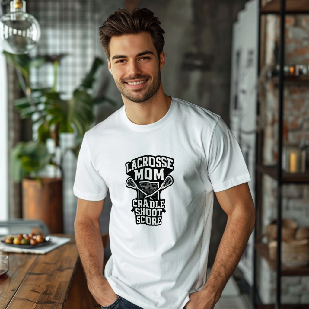 Lacrosse Mom Cradle Shoot Score T-Shirt | Gift for Mom | Graphic Tee