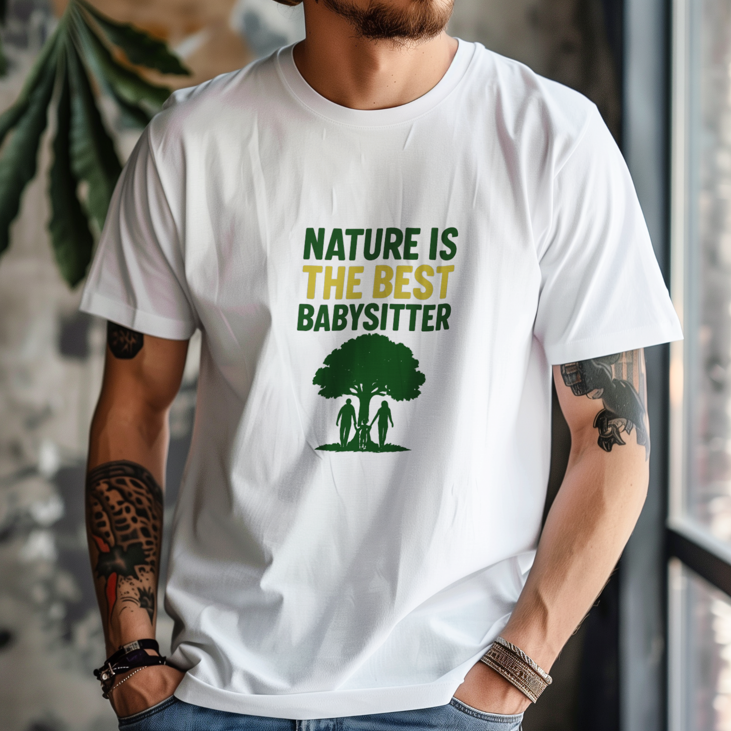 Hiking Mom Nature Is The Best Babysitter T-Shirt | Gift for Mom | Graphic Tee