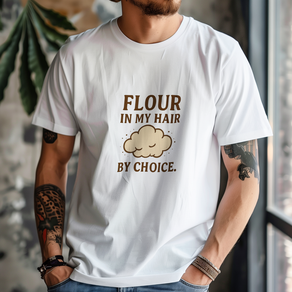 Weekend Baker Flour In My Hair By Choice T-Shirt | Baker Gift | Graphic Tee