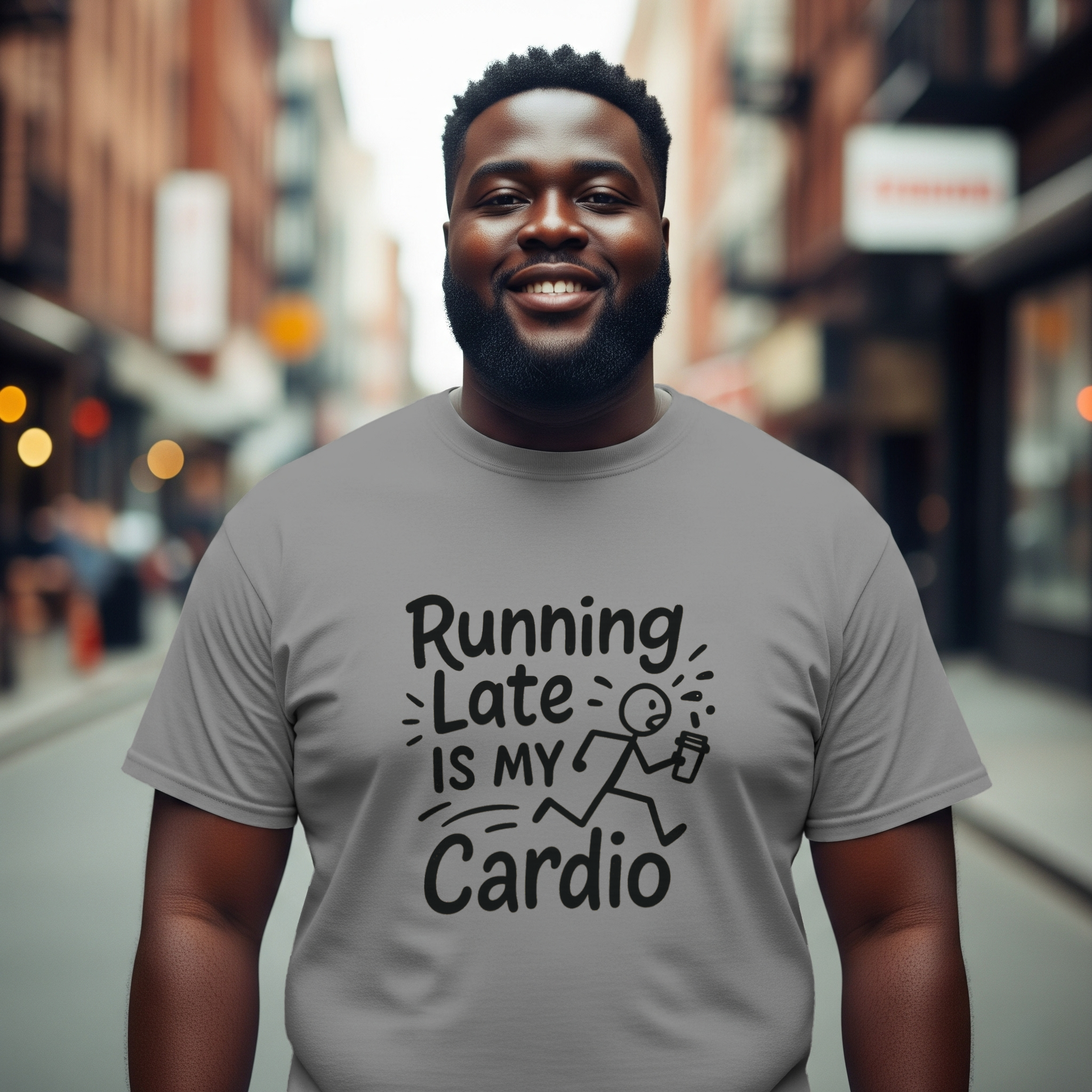 Running Late Is My Cardio T-Shirt | Unique Gift | Graphic Tee