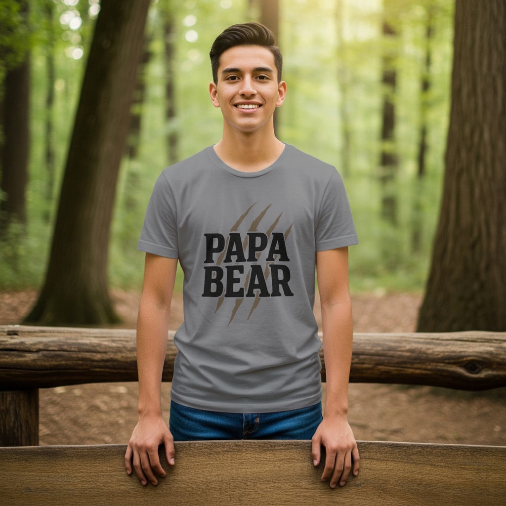 Papa Bear Grandfather T-Shirt | Unique Gift | Graphic Tee