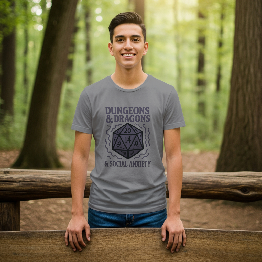 Dungeons And Dragons And Social Anxiety T-Shirt | Unique Gift | Graphic Tee
