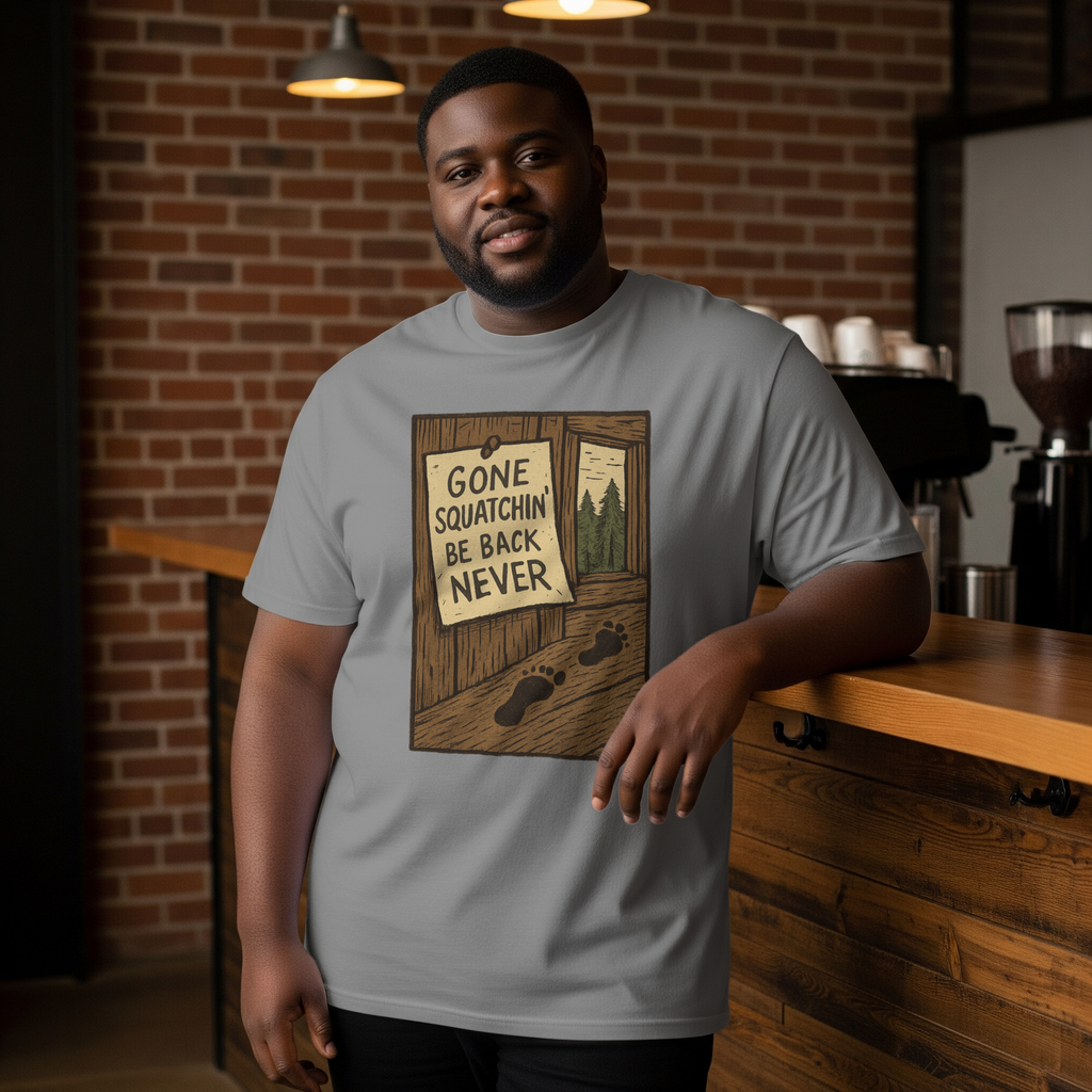 Gone Squatchin Be Back Never T-Shirt | Unique Gift | Graphic Tee