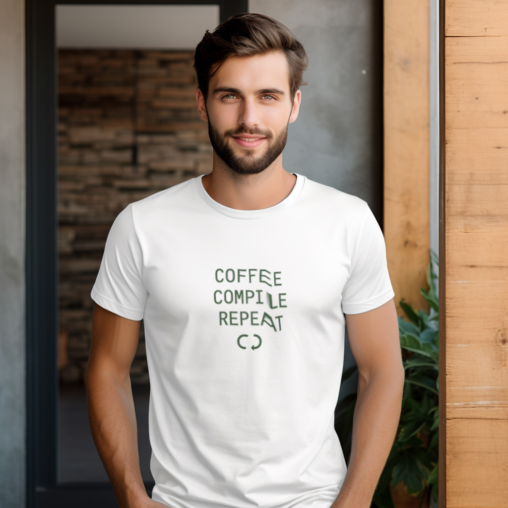 Programmer Coffee Compile Repeat T-Shirt | Programmer Gift | Graphic Tee