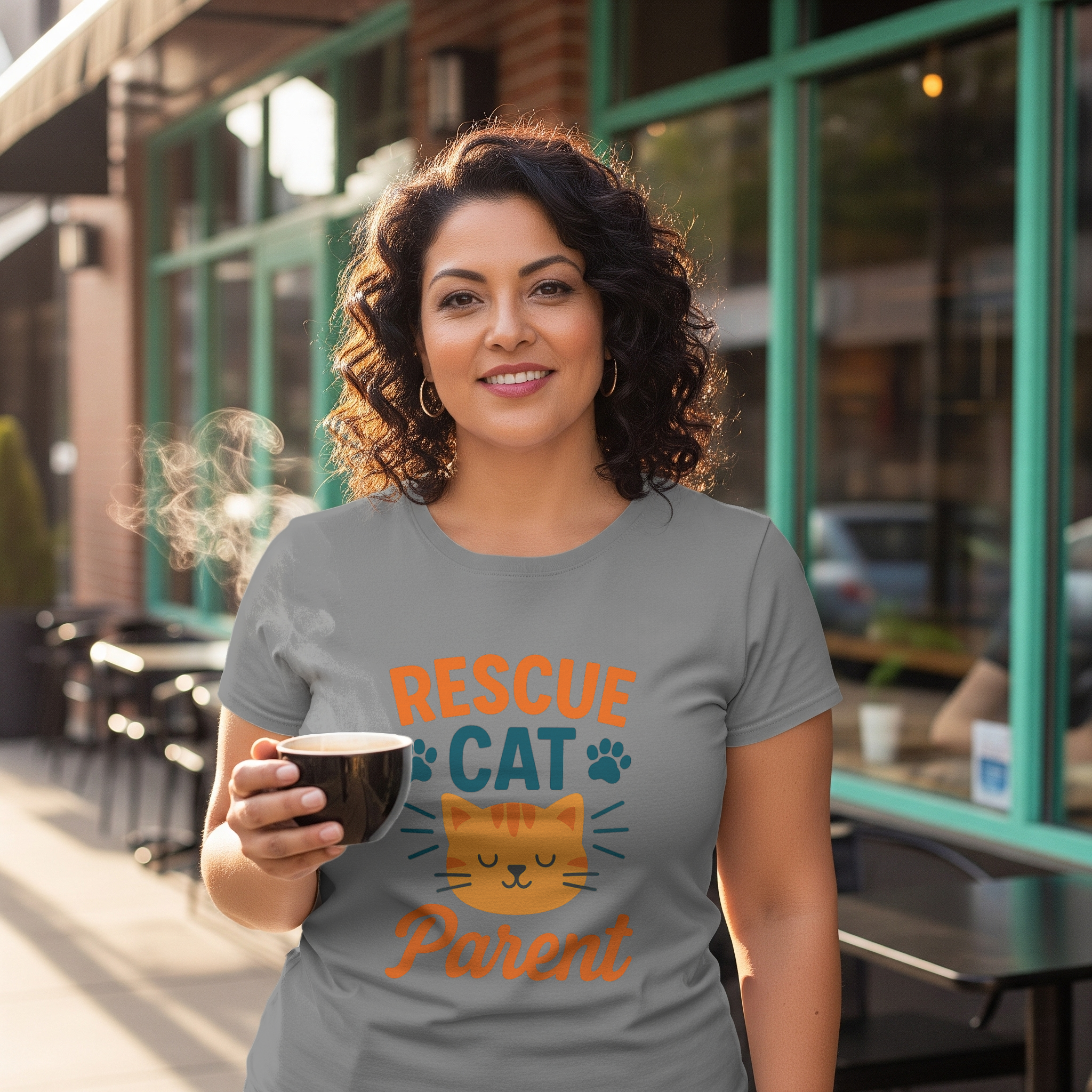Proud Rescue Cat Parent T-Shirt | Shelter Adoption Gift | Graphic Tee