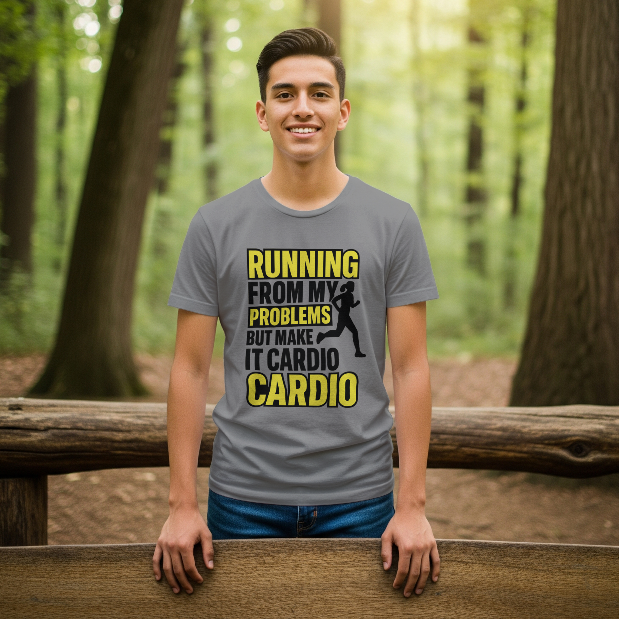 Running From My Problems But Make It Cardio T-Shirt | Unique Gift | Graphic Tee