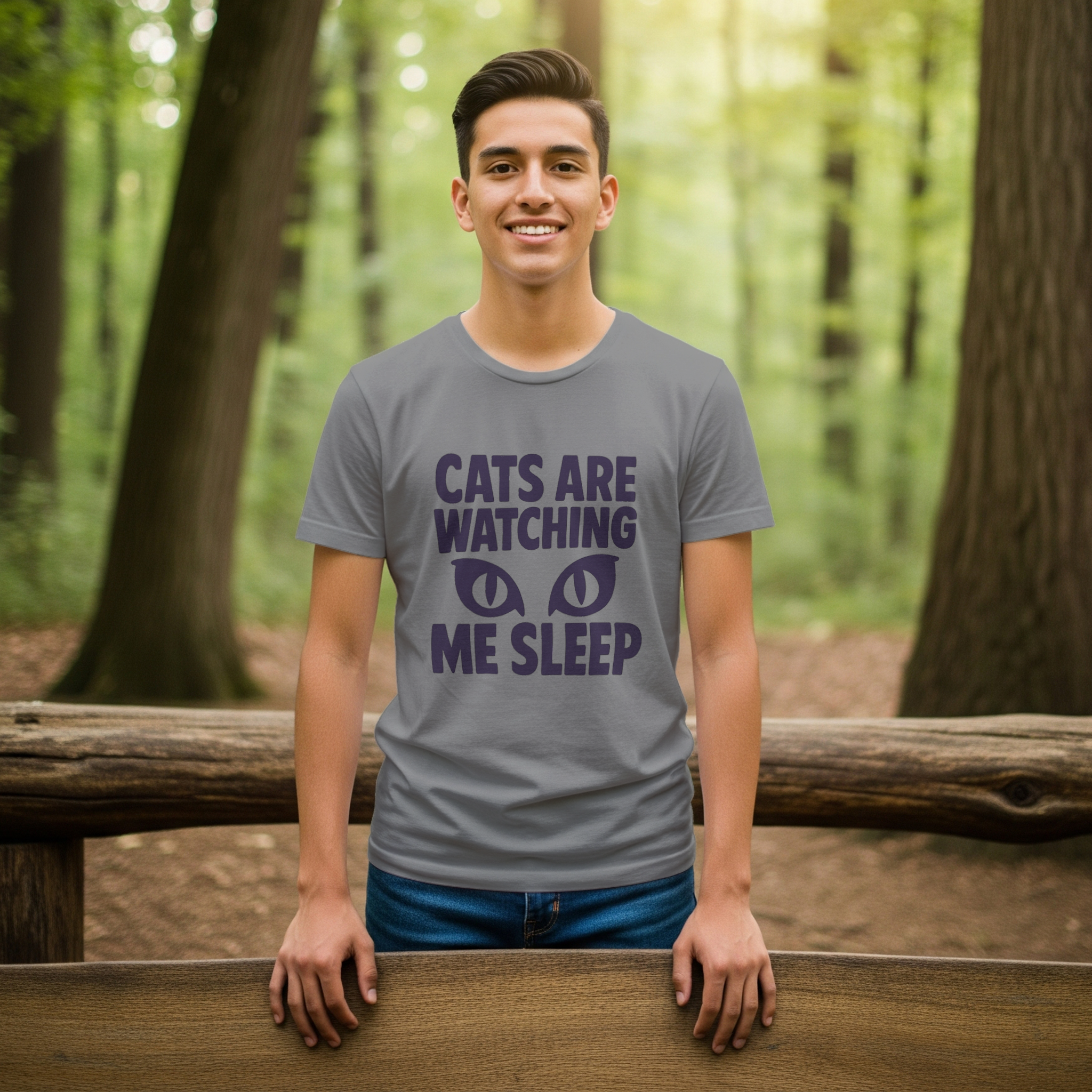 Dog Person Cats Are Watching Me Sleep T-Shirt | Cat Lover Gift | Graphic Tee