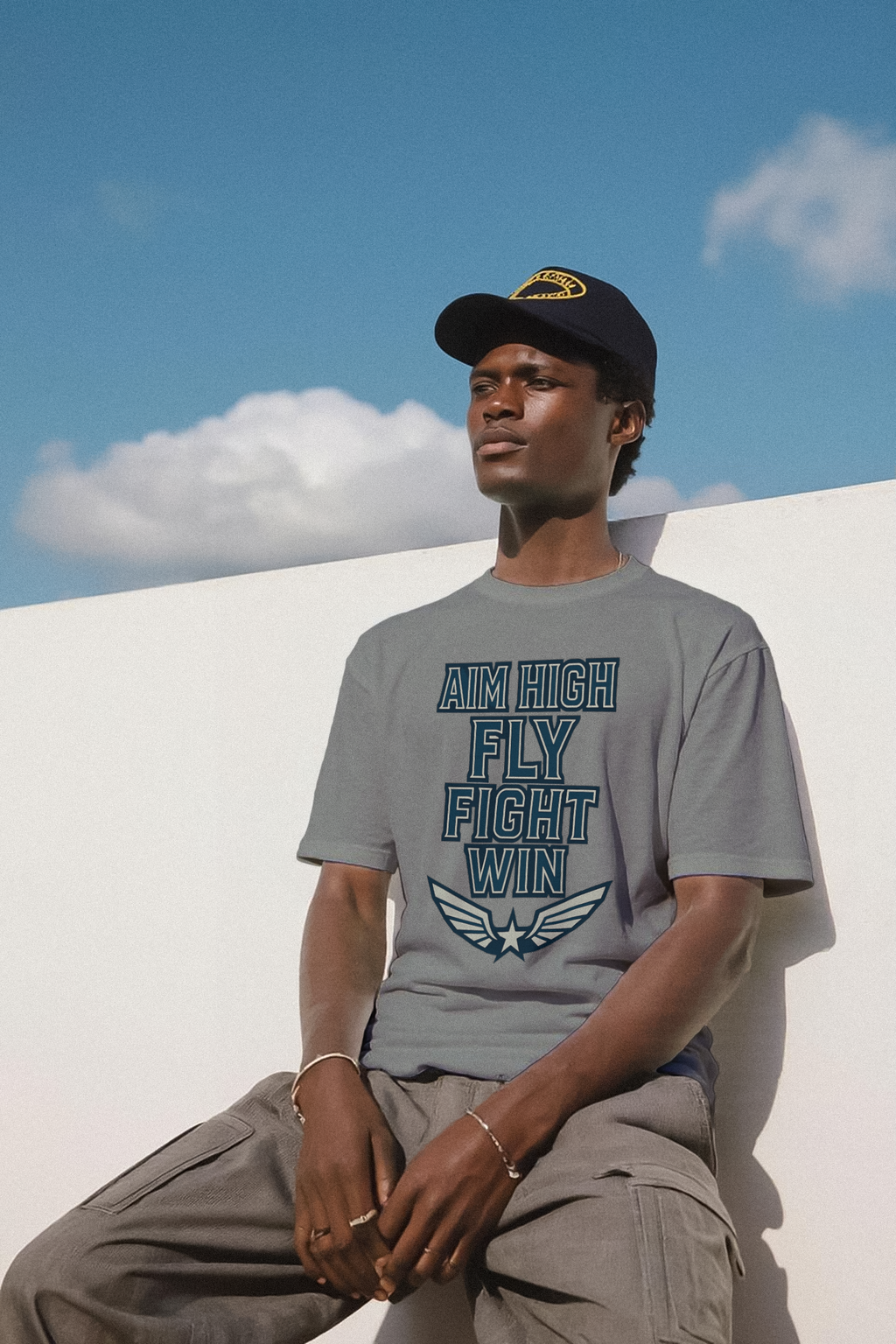 Air Force Veteran Aim High Fly Fight Win T-Shirt | Veteran Gift | Graphic Tee