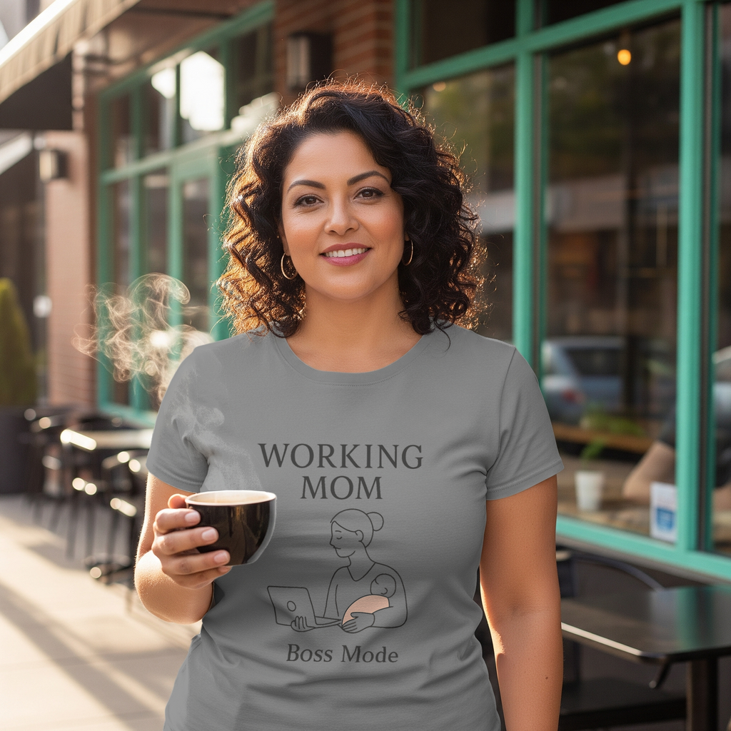 Working Mom Boss Mode On T-Shirt | Funny Mom Humor | Graphic Tee