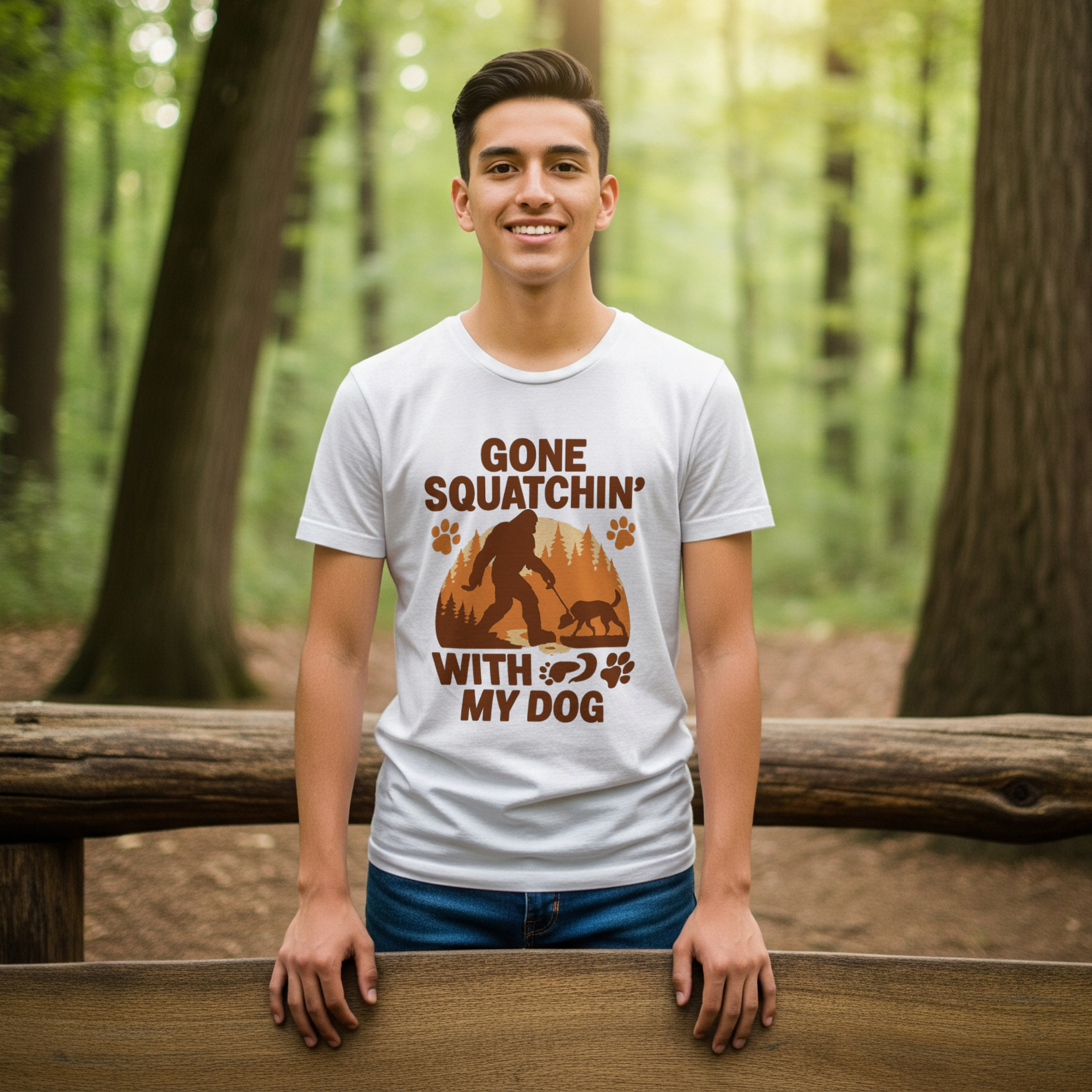 Gone Squatchin With My Dog T-Shirt | Dog Lover Gift | Graphic Tee