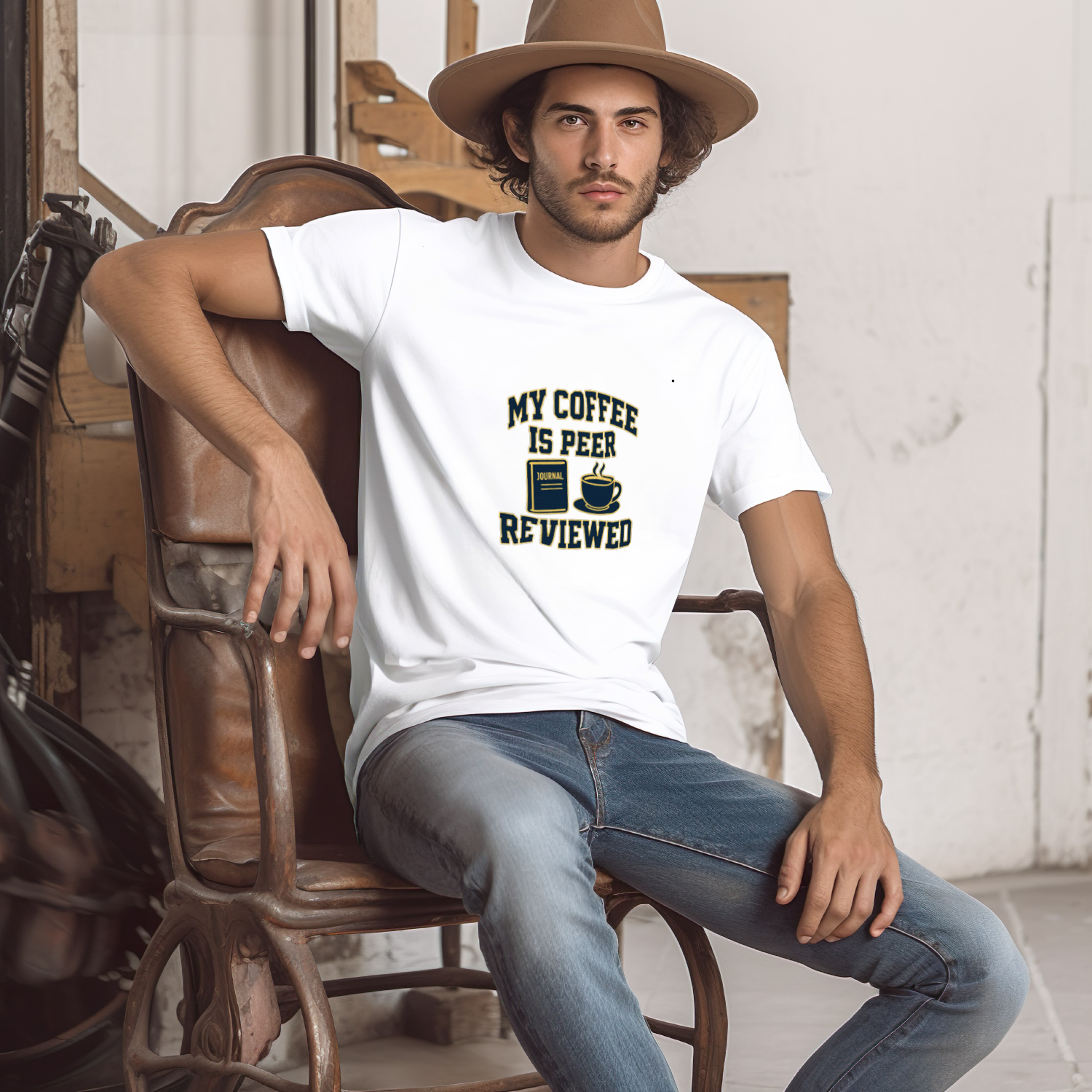 College Professor My Coffee Is Peer Reviewed T-Shirt | Coffee Lover Gift | Graphic Tee