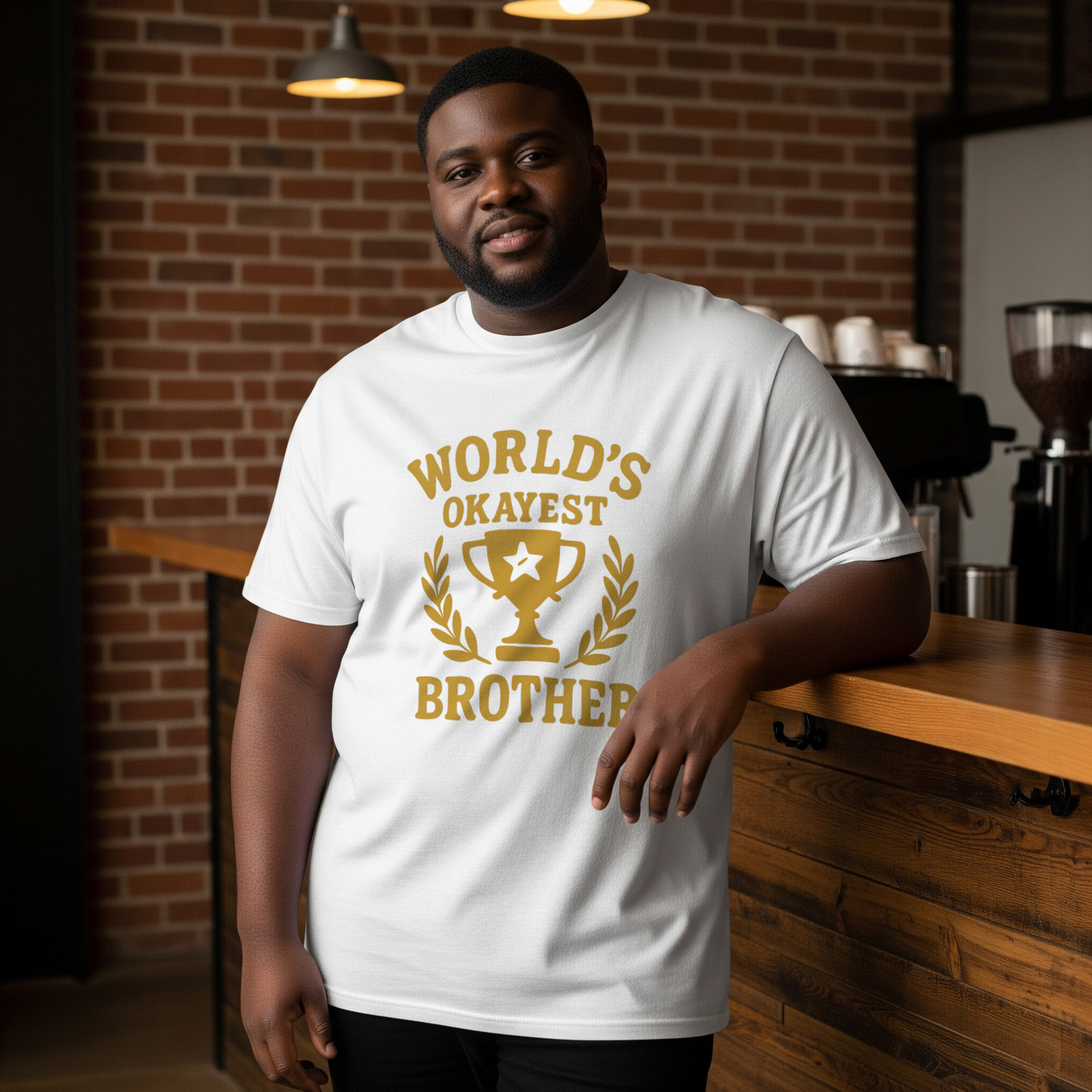 Worlds Okayest Brother Funny T-Shirt | Funny Gift | Graphic Tee