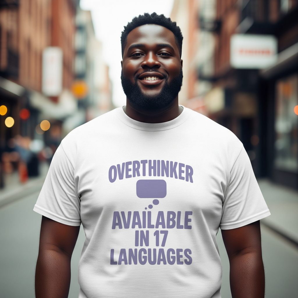 Overthinker Available In Seventeen Languages T-Shirt | Unique Gift | Graphic Tee