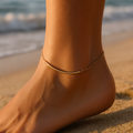 Personalized Curved Bar Anklet • Custom Engraved lifestyle photo