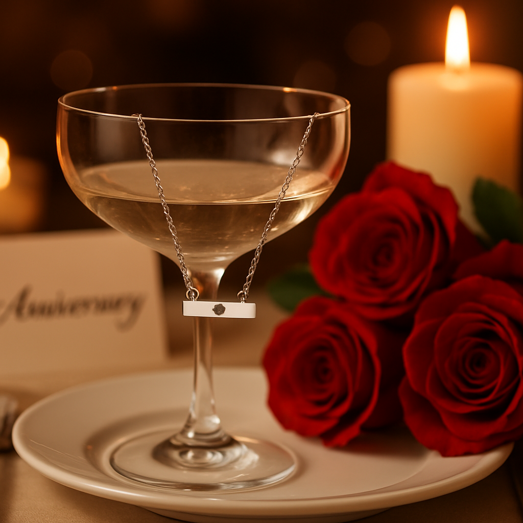 Personalized Cutout Heart Bar Necklace • Custom Engraved lifestyle photo