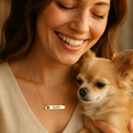 Personalized Cutout Paw Bar Necklace • Custom Engraved lifestyle photo