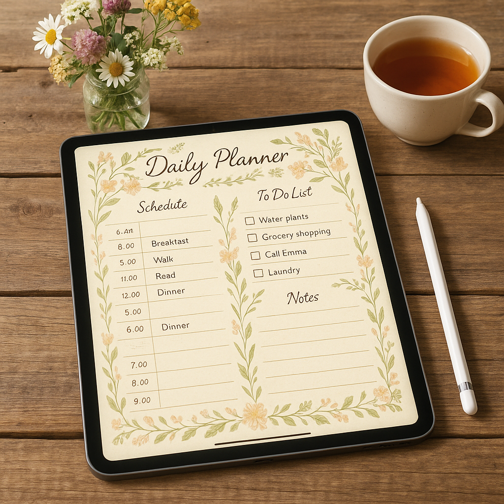 Daily Planner | Cottagecore | Digital PDF 2026 – MaterialHugs