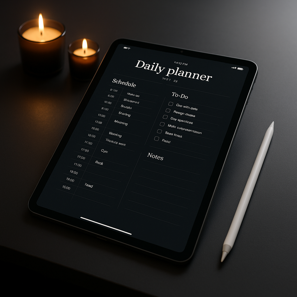 Daily Planner | Dark Moody | Digital PDF 2026 preview