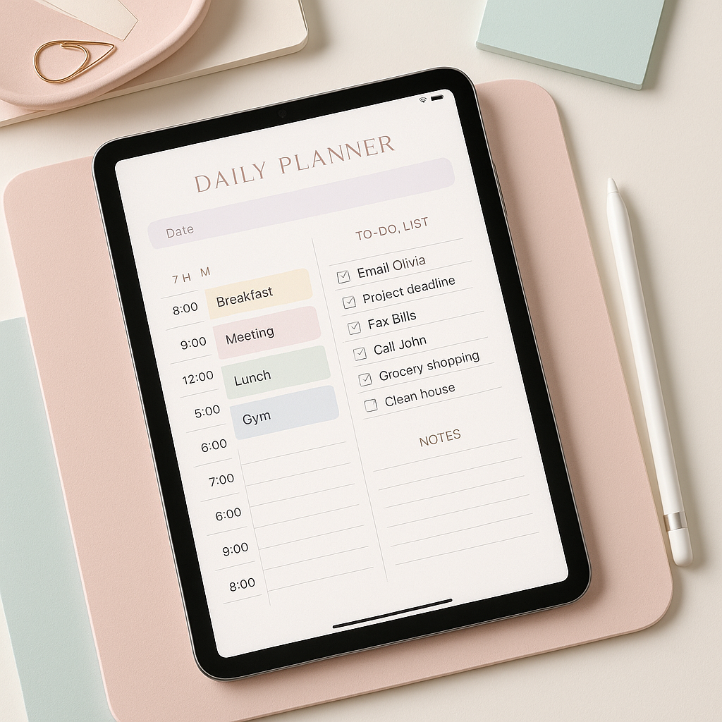 Daily Planner | Pastel | Digital PDF 2026 preview