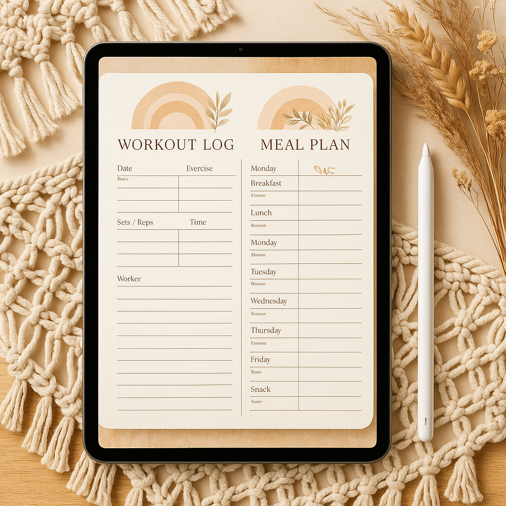 Fitness Planner | Boho | Digital PDF 2026 preview