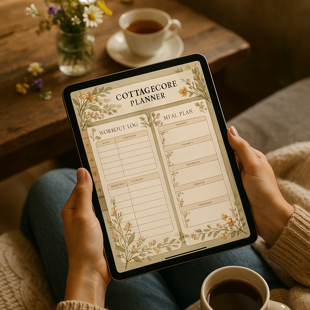 Fitness Planner | Cottagecore | Digital PDF 2026 preview