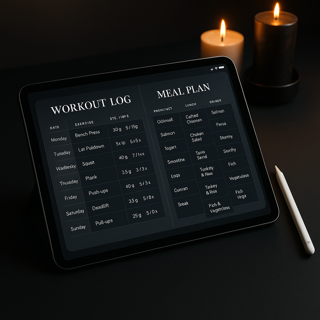 Fitness Planner | Dark Moody | Digital PDF 2026 preview