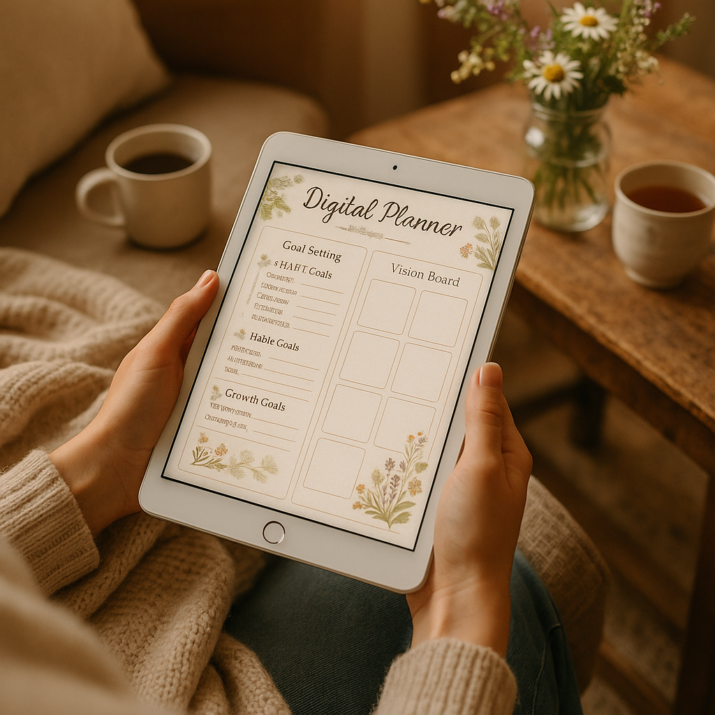 Goal Setting Planner | Cottagecore | Digital PDF 2026 preview