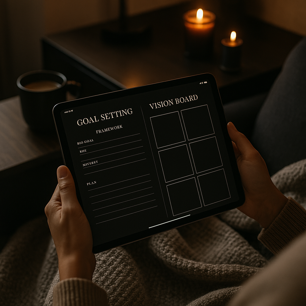 Goal Setting Planner | Dark Moody | Digital PDF 2026 preview