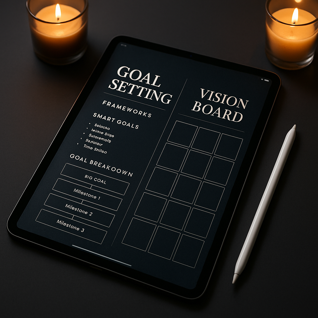 Goal Setting Planner | Dark Moody | Digital PDF 2026 preview