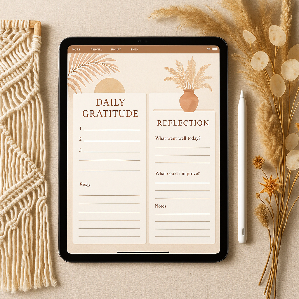 Gratitude Journal | Boho | Digital PDF 2026 preview