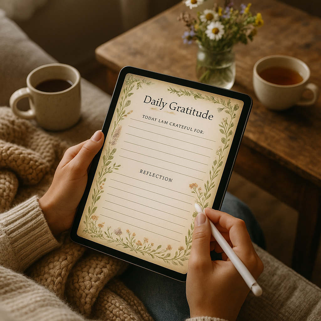 Gratitude Journal | Cottagecore | Digital PDF 2026 preview